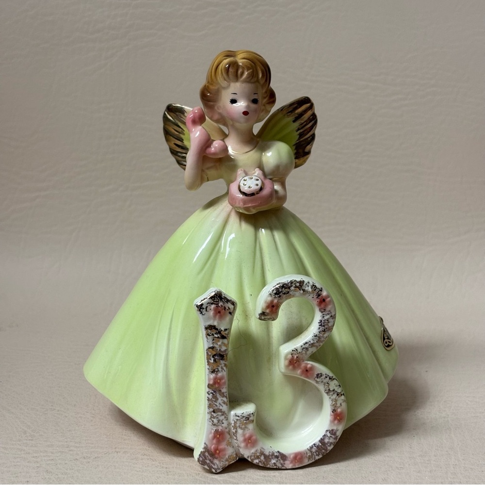 JOSEF Original 13th
BIRTHDAY Porcelain Angel
Green Dress Original Label
JAPAN